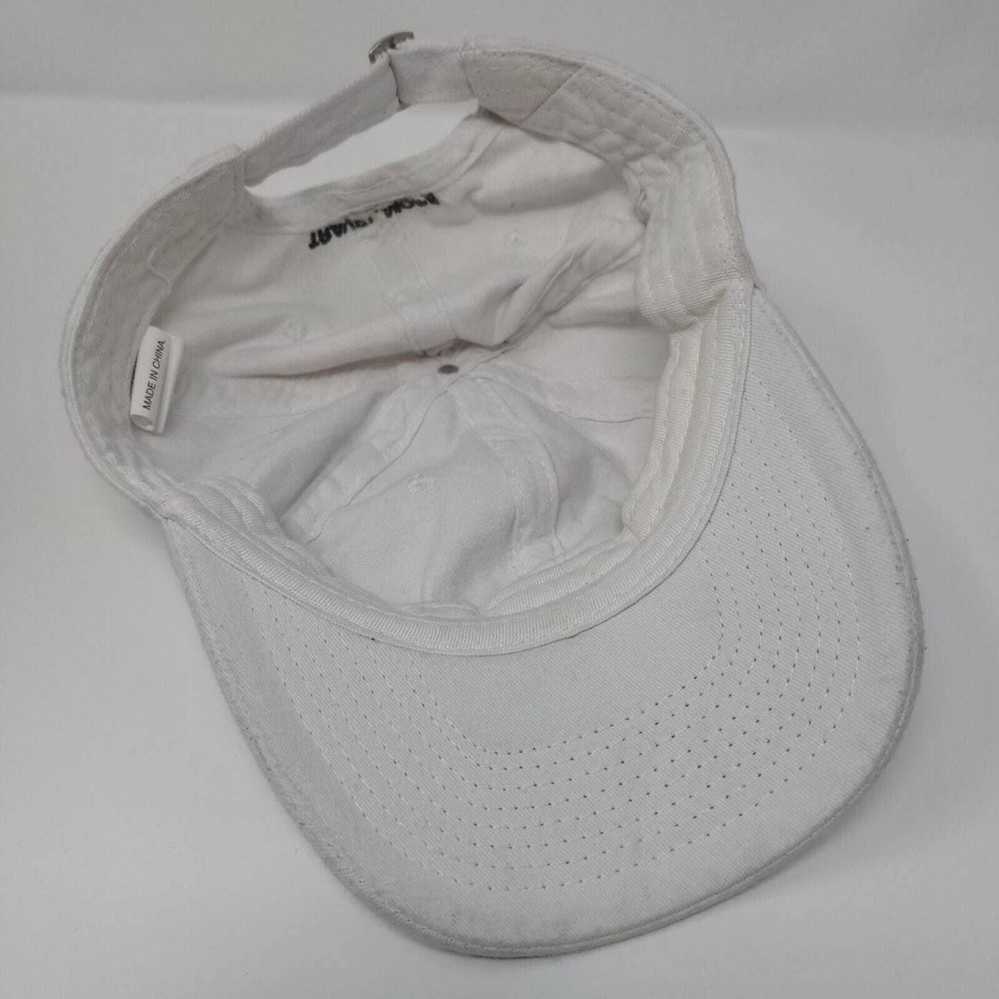 Airplane Travel More Slideback Hat White OSFM Adjustable Embroidered