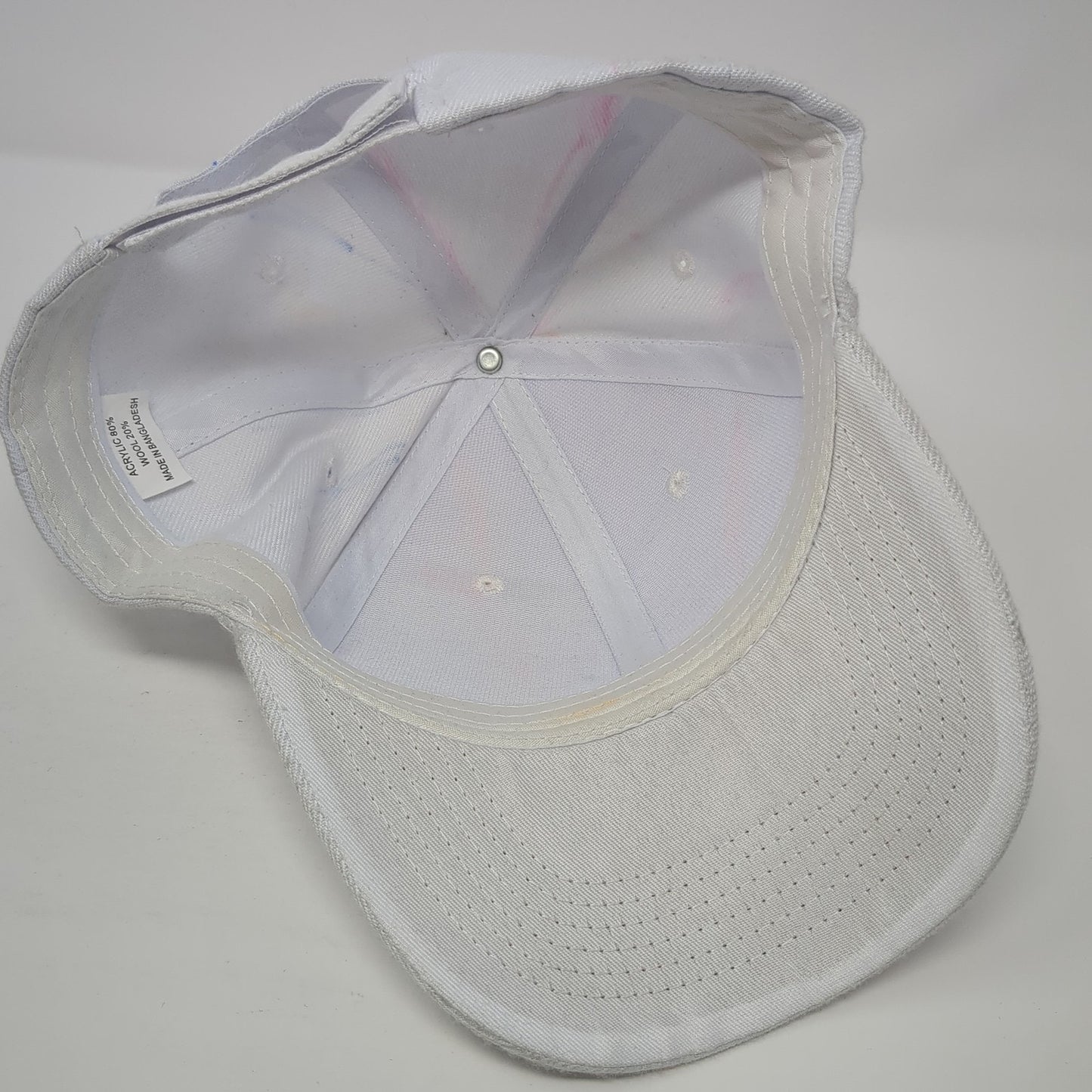 Unbranded Strapback Hat White One Size Solid Adjustable Autographed