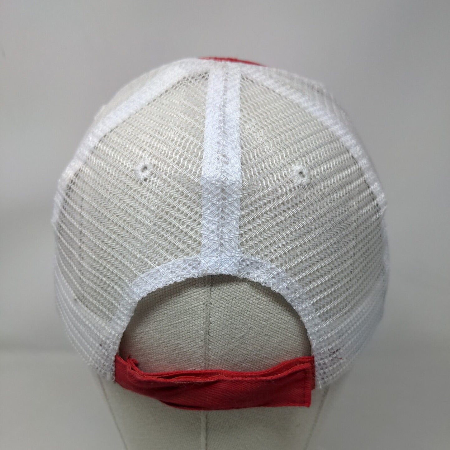 American Red Cross Strapback Trucker Hat Red OSFA Embroidered Mesh Back Vitronic