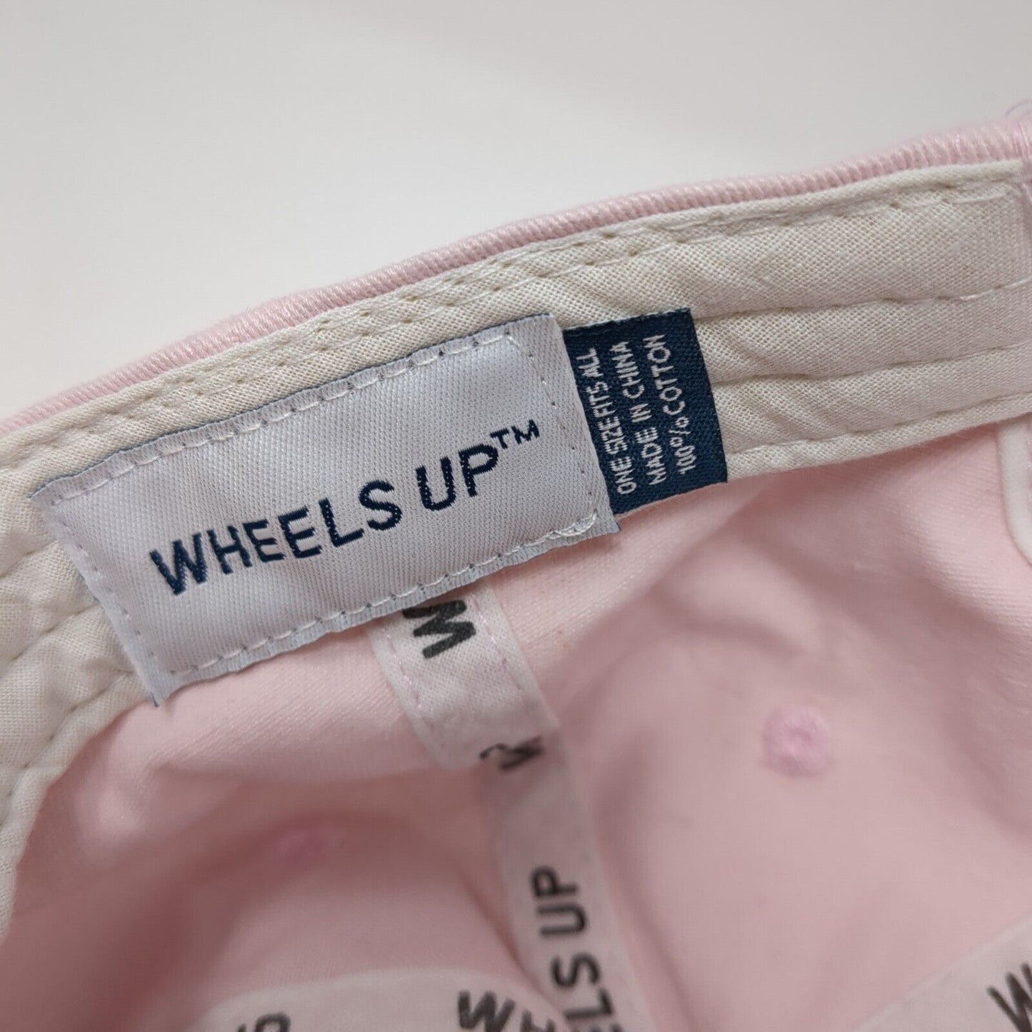 Wheels Up 8760 Slideback Hat Pink One Size Adjustable Embroidered Patriotic
