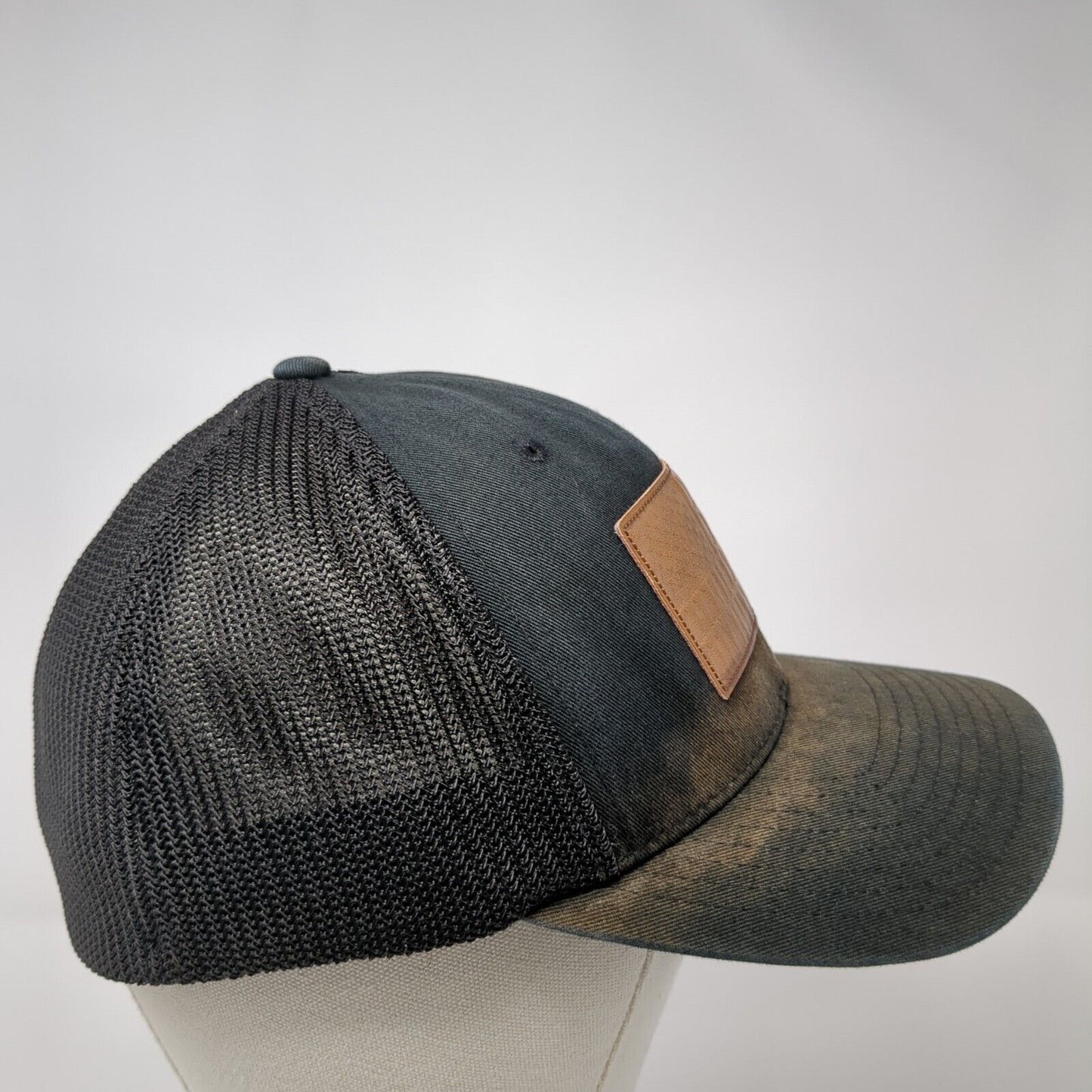 American Tree Flag Fitted Trucker Hat Black L/XL Mesh Back 6 Panel Columbia