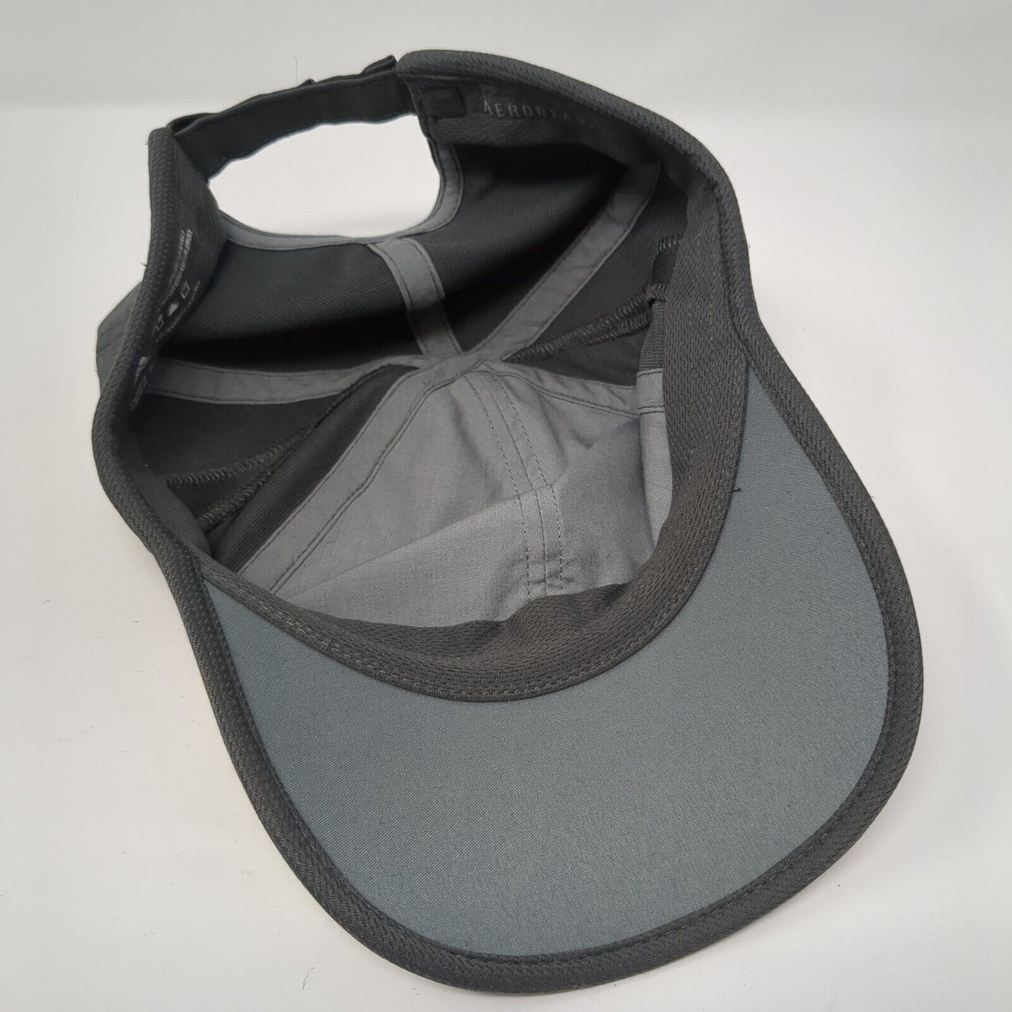 Adidas Aeroready Strapback Hat Gray One Size 3 Stripes Adjustable