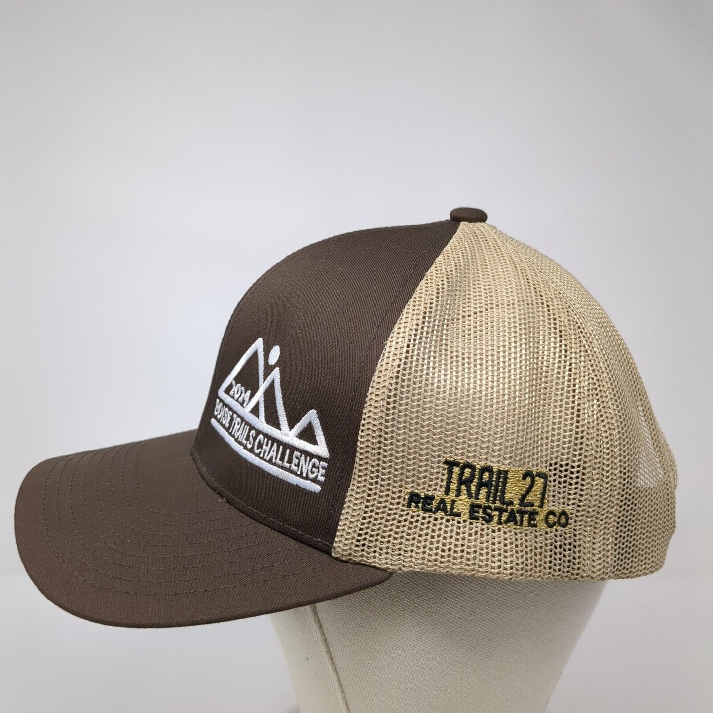 2024 Boise Trails Challenge Snapback Trucker Hat Brown One Size Mesh Back