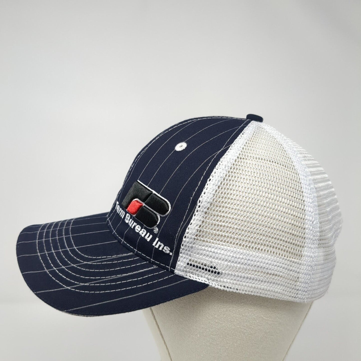 Farm Bureau Ins Strapback Trucker Hat Blue One Size Adjustable Mesh Back