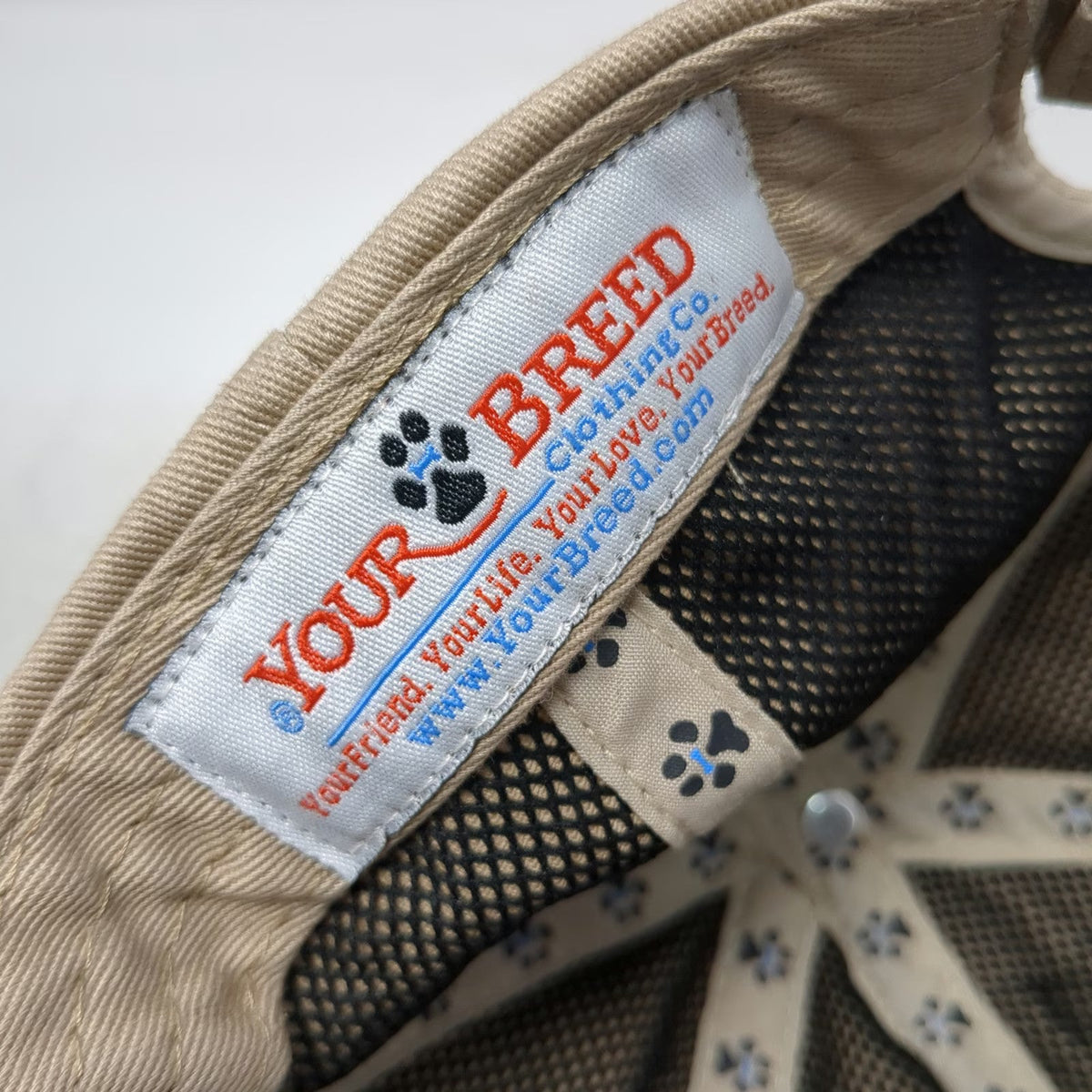 Your Breed Baseball Cap Beige One Size Zippered Side Pocket Papillon Dog Hat