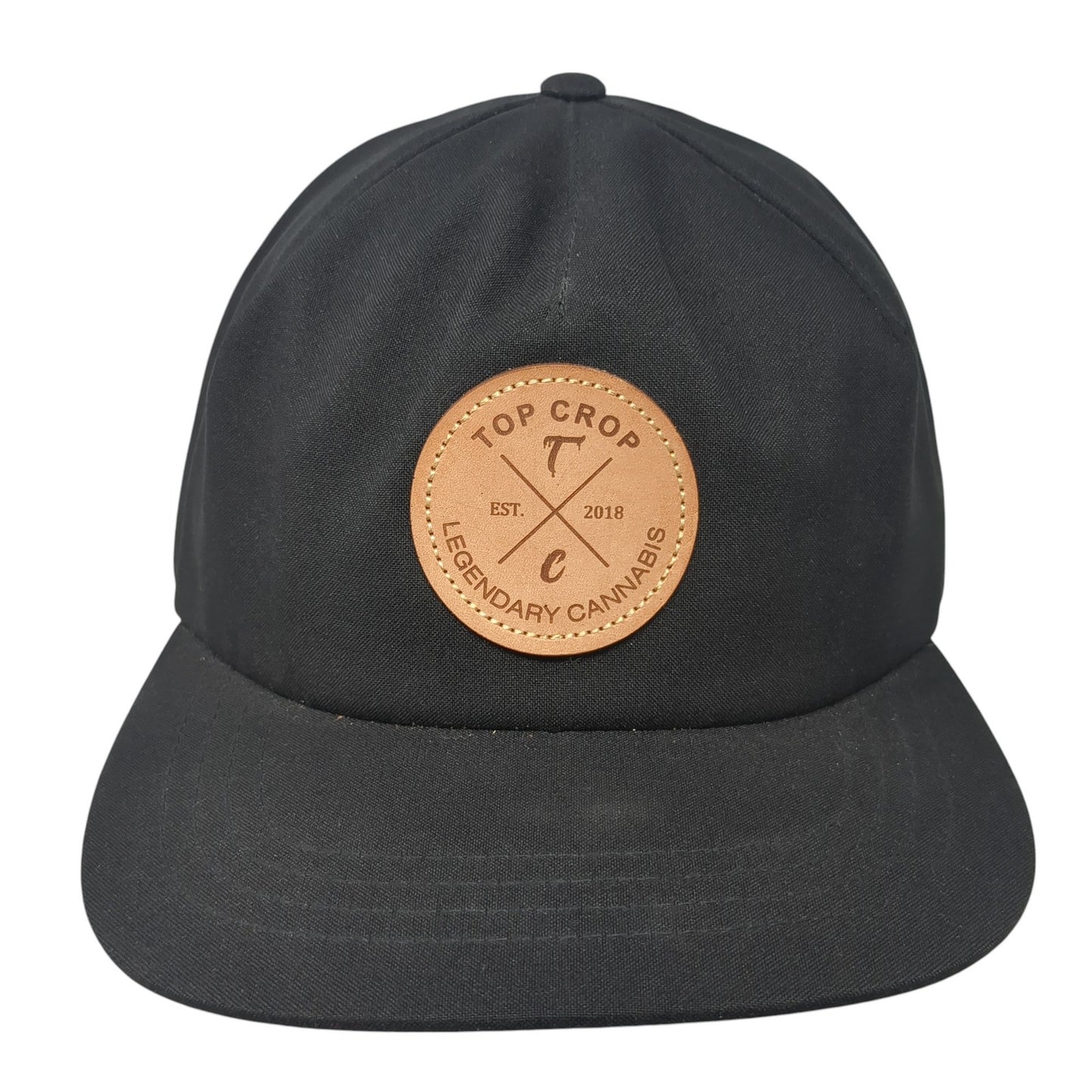 Top Crop Legendary Cannabis Strapback Hat Black One Size Leather Patch