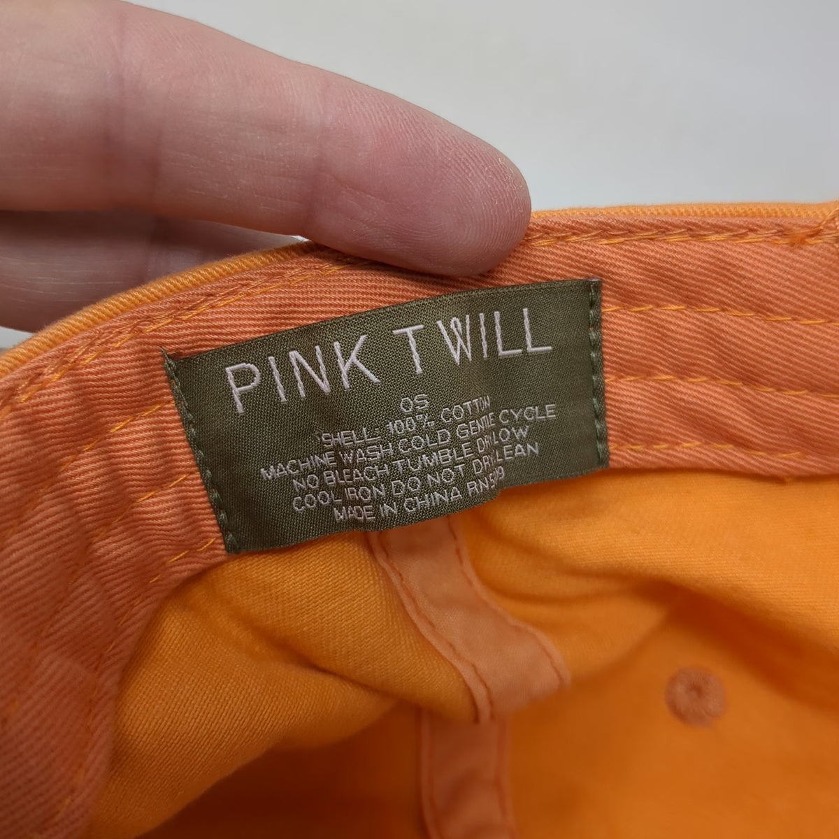 Pink Twill Orange Baseball Cap One Size Butterfly Floral Underbrim Cotton Hat