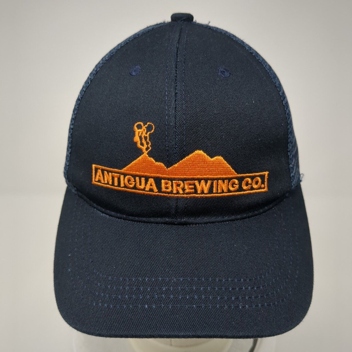 Antigua Brewing Co. Snapback Mesh Back Trucker Hat Blue OSFA Embroidered