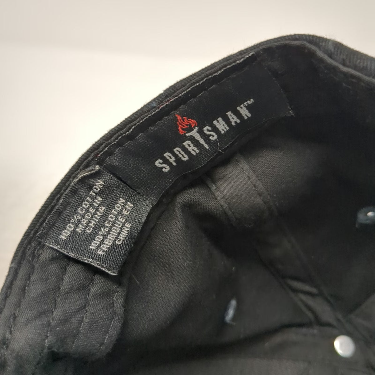 Sportsman Penske Baseball Cap Black Gray OSFM Embroidered Cotton Strapback Hat