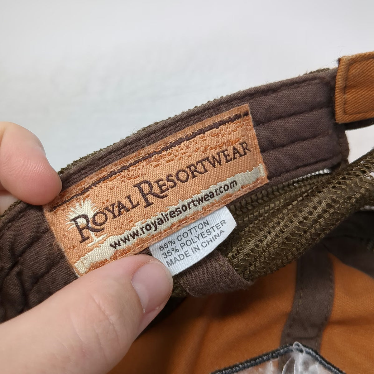 Royal Resortwear Baseball Cap Orange Brown One Size Yellowstone Geyser Mesh Hat
