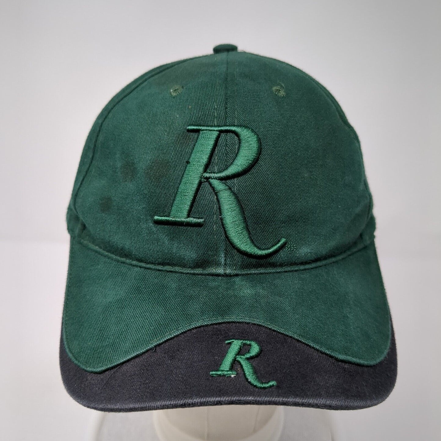 Letter R Slideback Hat Green One Size Adjustable Embroidered Robertson