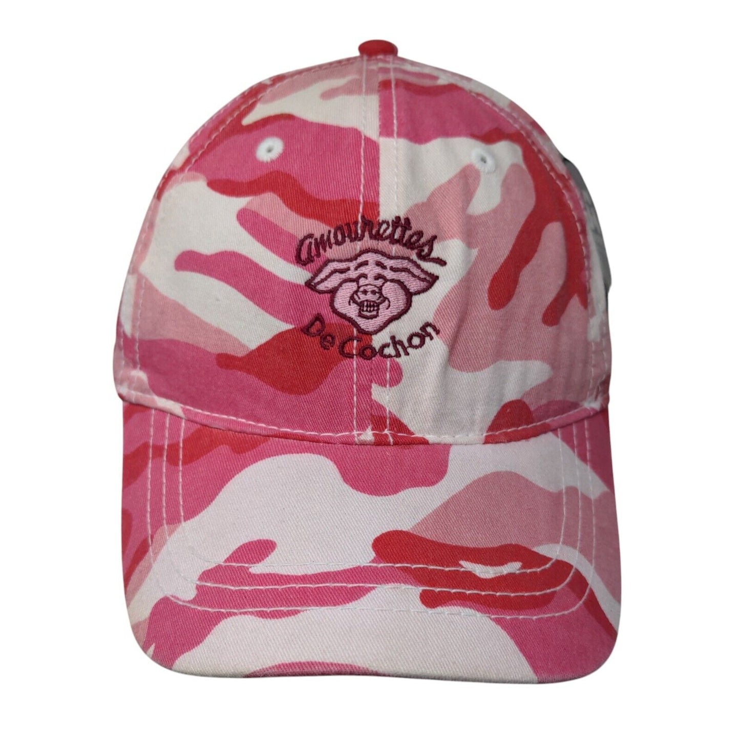 Amourettes De Cochon Slideback Hat Pink Camouflage OSFA Adjustable J. America