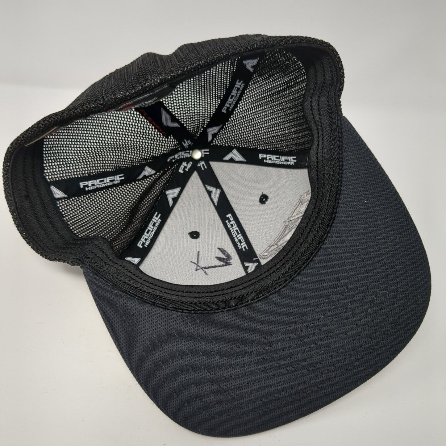 17 Telford Fitted Mesh Back Trucker Hat Black 6 7/8-7 3/8 Embroidered