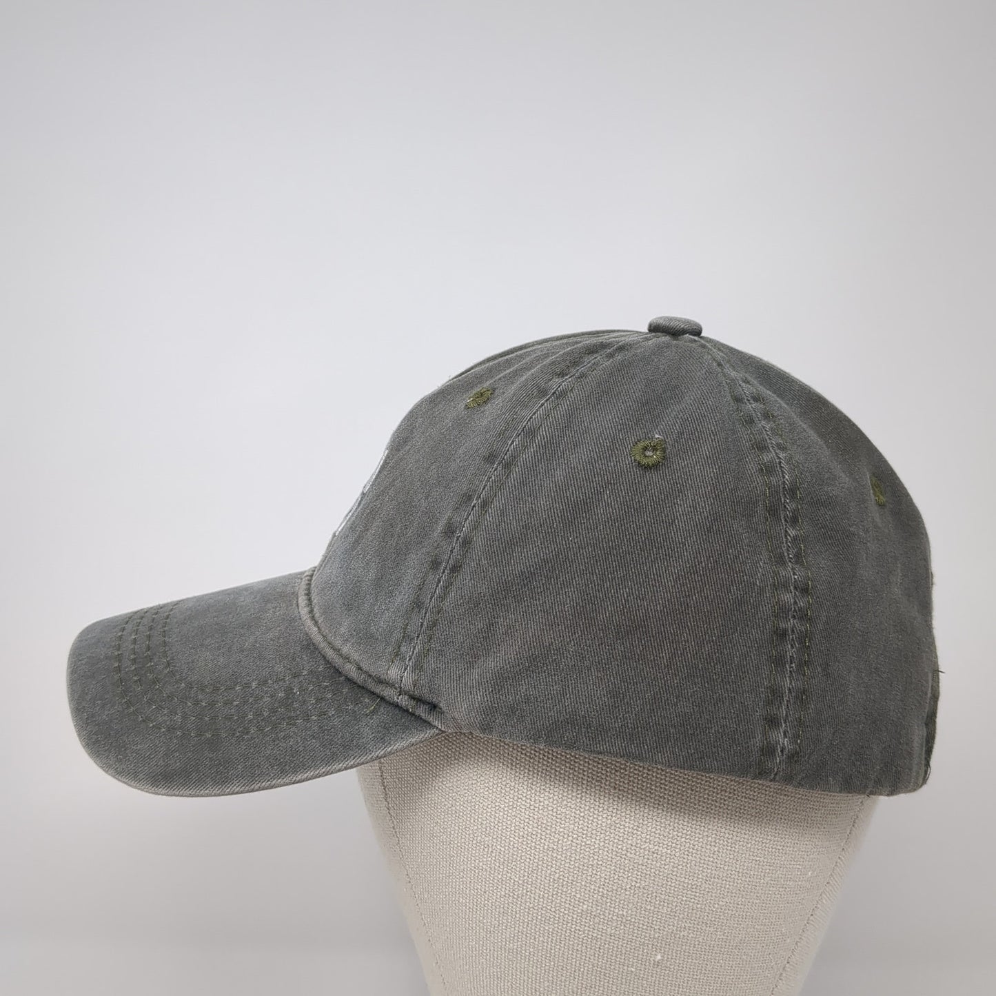 Low Key Slideback Baseball Cap Green One Size Adjustable Embroidered 6 Panel