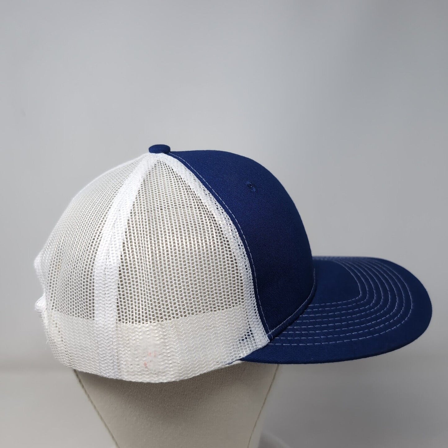 Beacon Snapback Trucker Hat Blue One Size Adjustable Mesh Back Port Authority