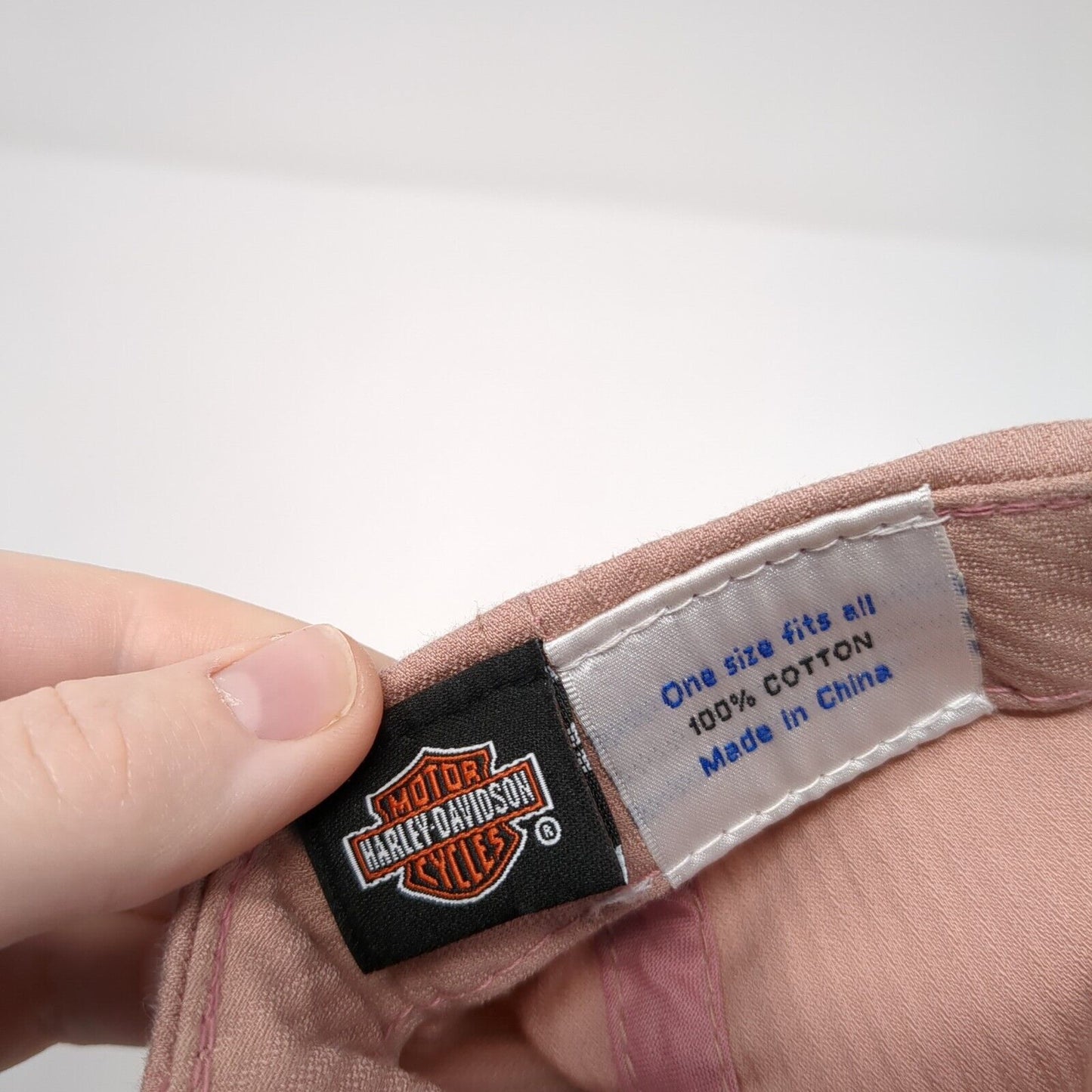 Harley-Davidson Beartooth Strapback Hat Pink One Size Adjustable Embroidered