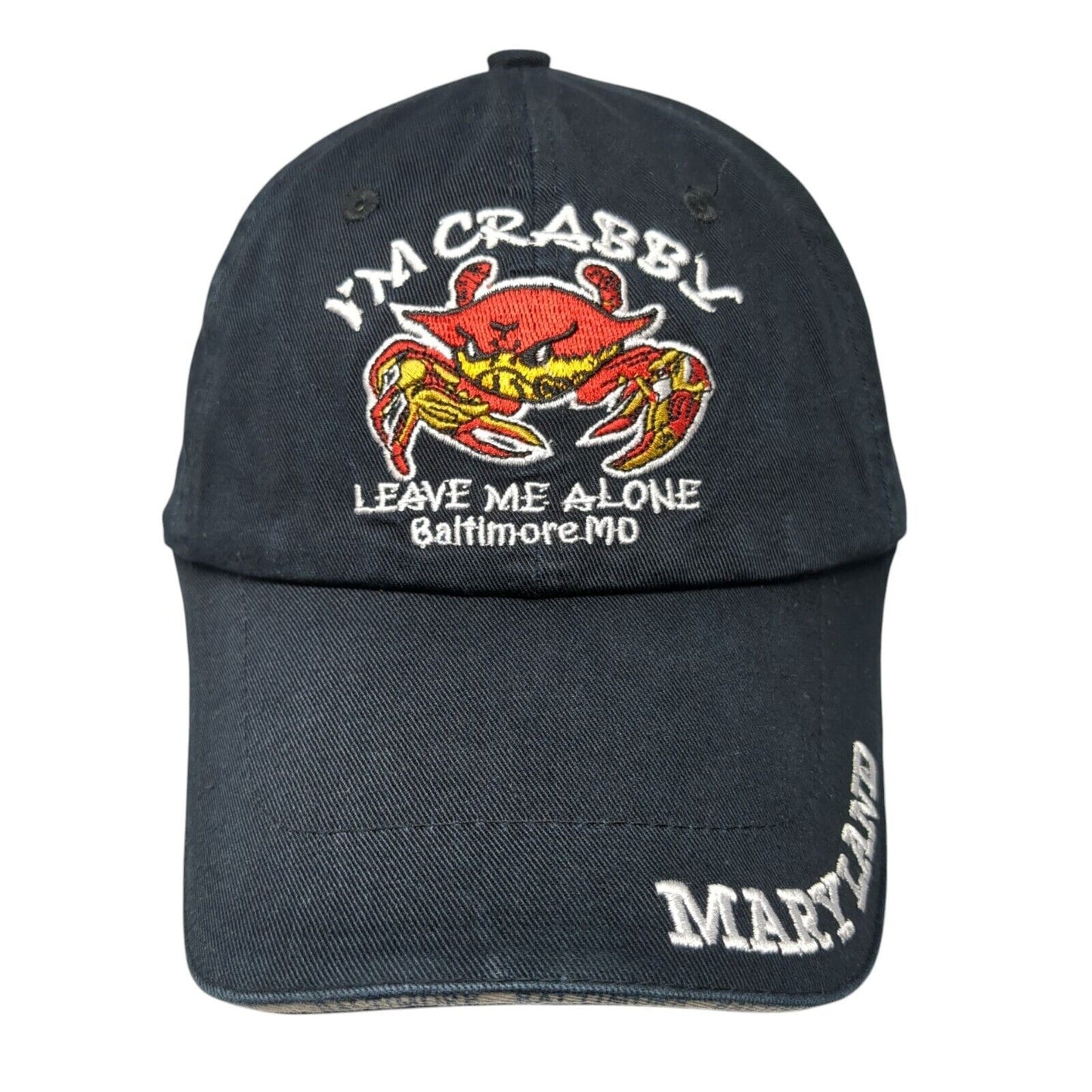 I'm Crabby Leave Me Alone Slideback Hat Black One Size Adjustable