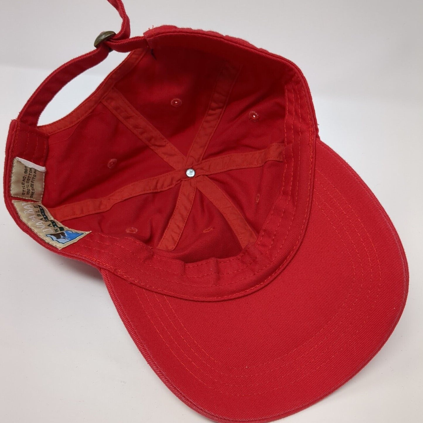 Lunada Bay Slideback Hat Red One Size Adjustable Vented Holes 6 Panel Blank