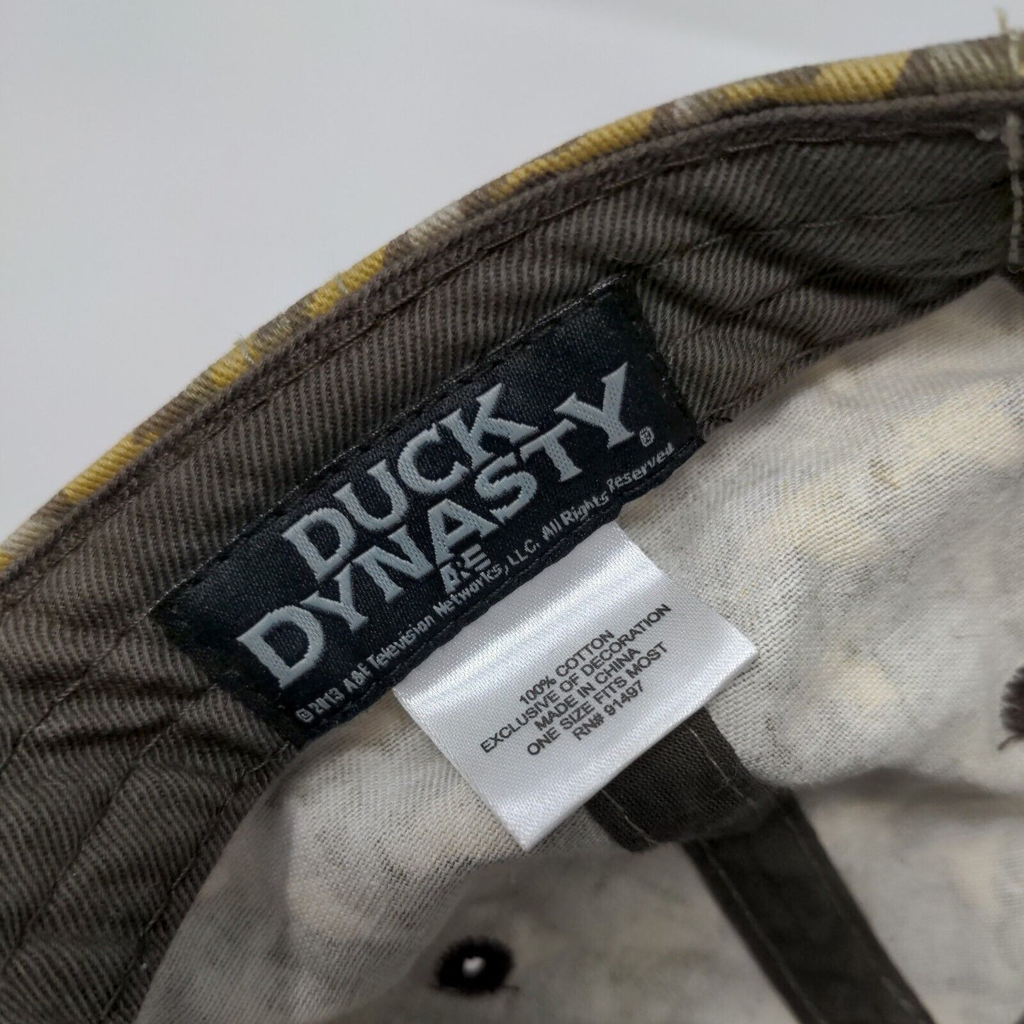 Happy Duck Dynasty Slideback Hat Camouflage OSFM Adjustable 6 Panel Cotton