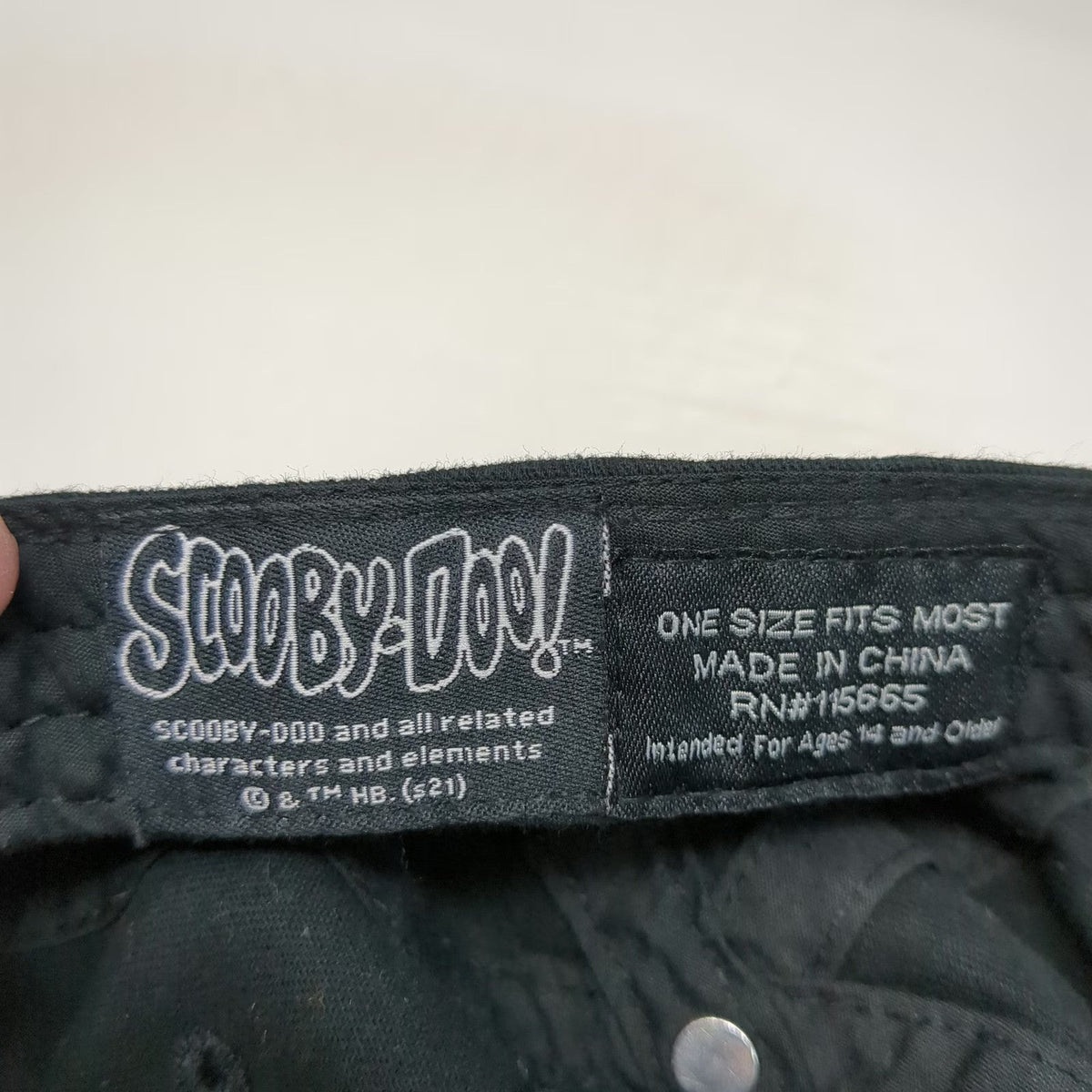 Scooby-Doo Baseball Cap Black One Size Embroidered Character Patch Hat Slideback