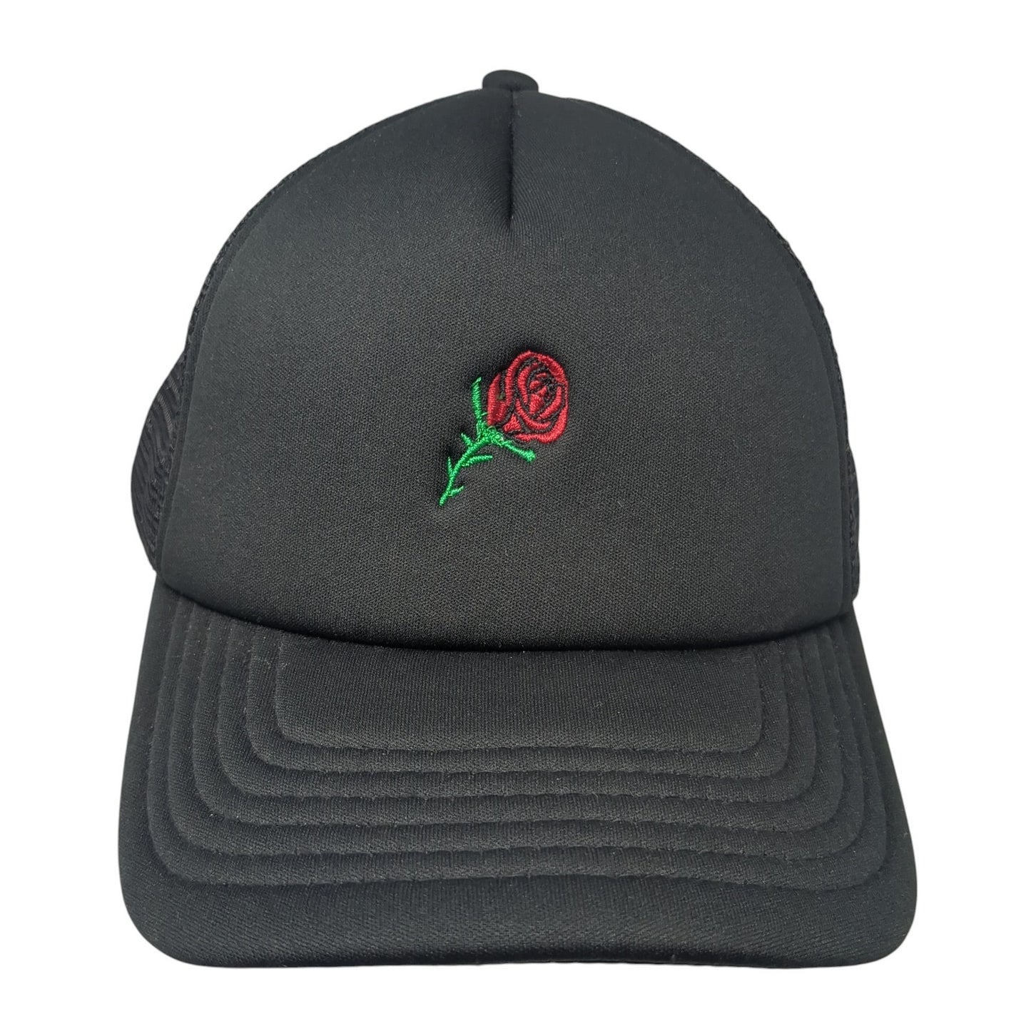 Red Rose Snapback Mesh Back Trucker Hat Black One Size Adjustable Empyre