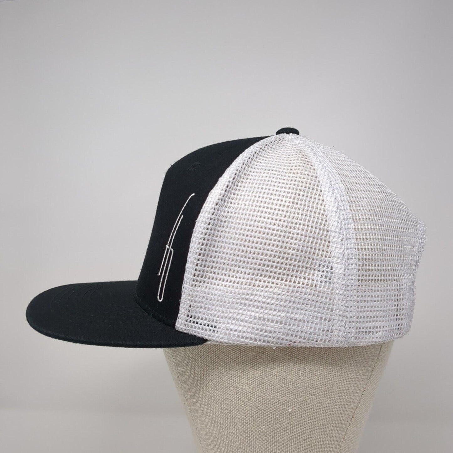 American Needle Snapback Trucker Hat Black One Size Mesh Back Logo