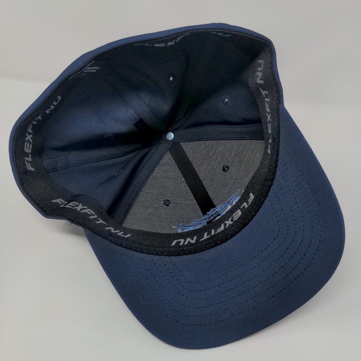 Avalon Fitted Hat Blue L/XL Flexfit NU Embroidered Lightweight 6 Panel Yupoong