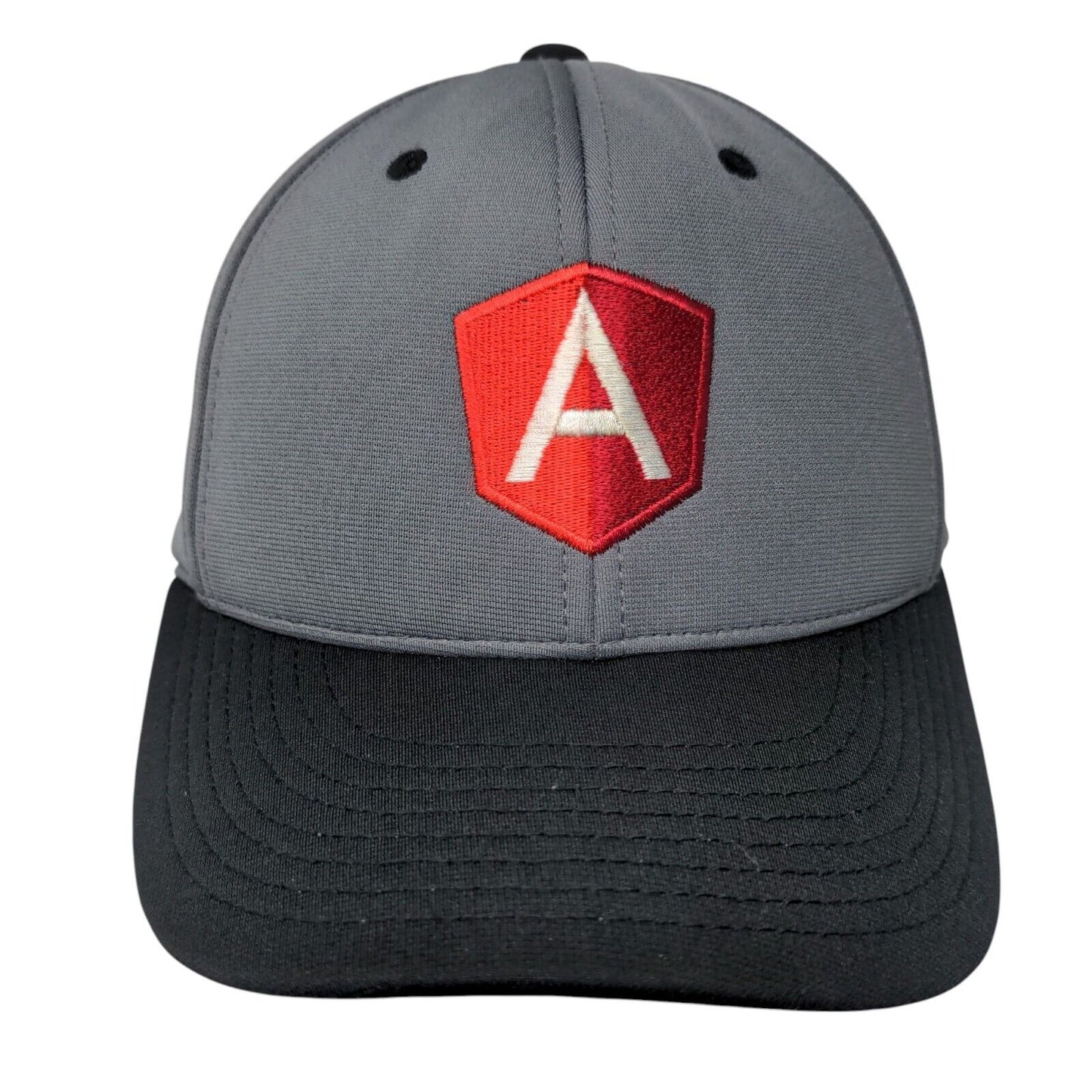 AngularJS Fitted Hat Gray S/M Embroidered Logo Colorblock Richardson