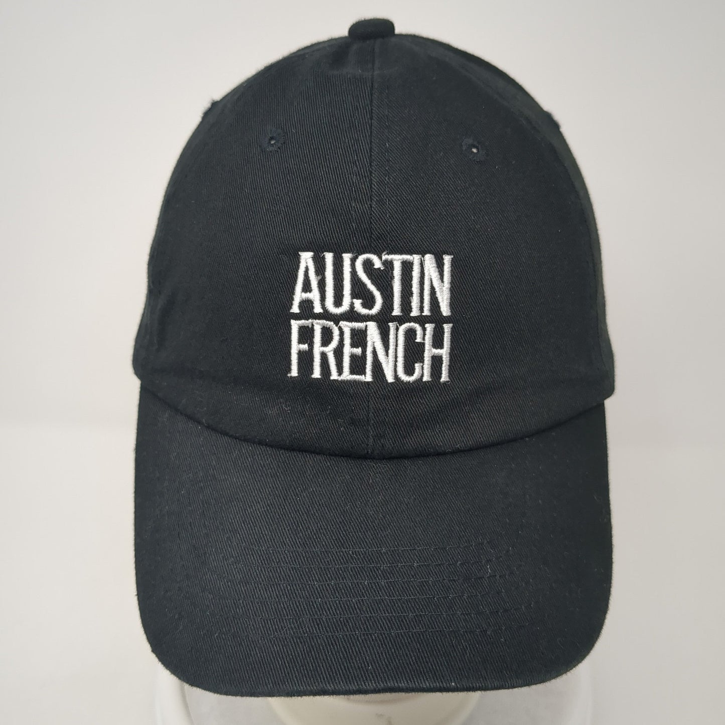 Austin French Slideback Hat Black One Size Adjustable Embroidered