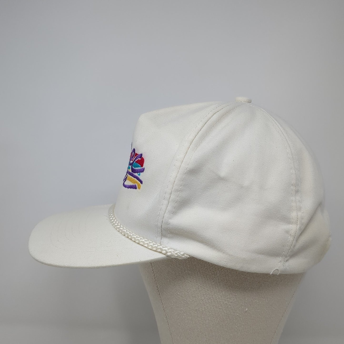 The Rec Center Strapback Rope Hat White One Size Solid Adjustable Otto
