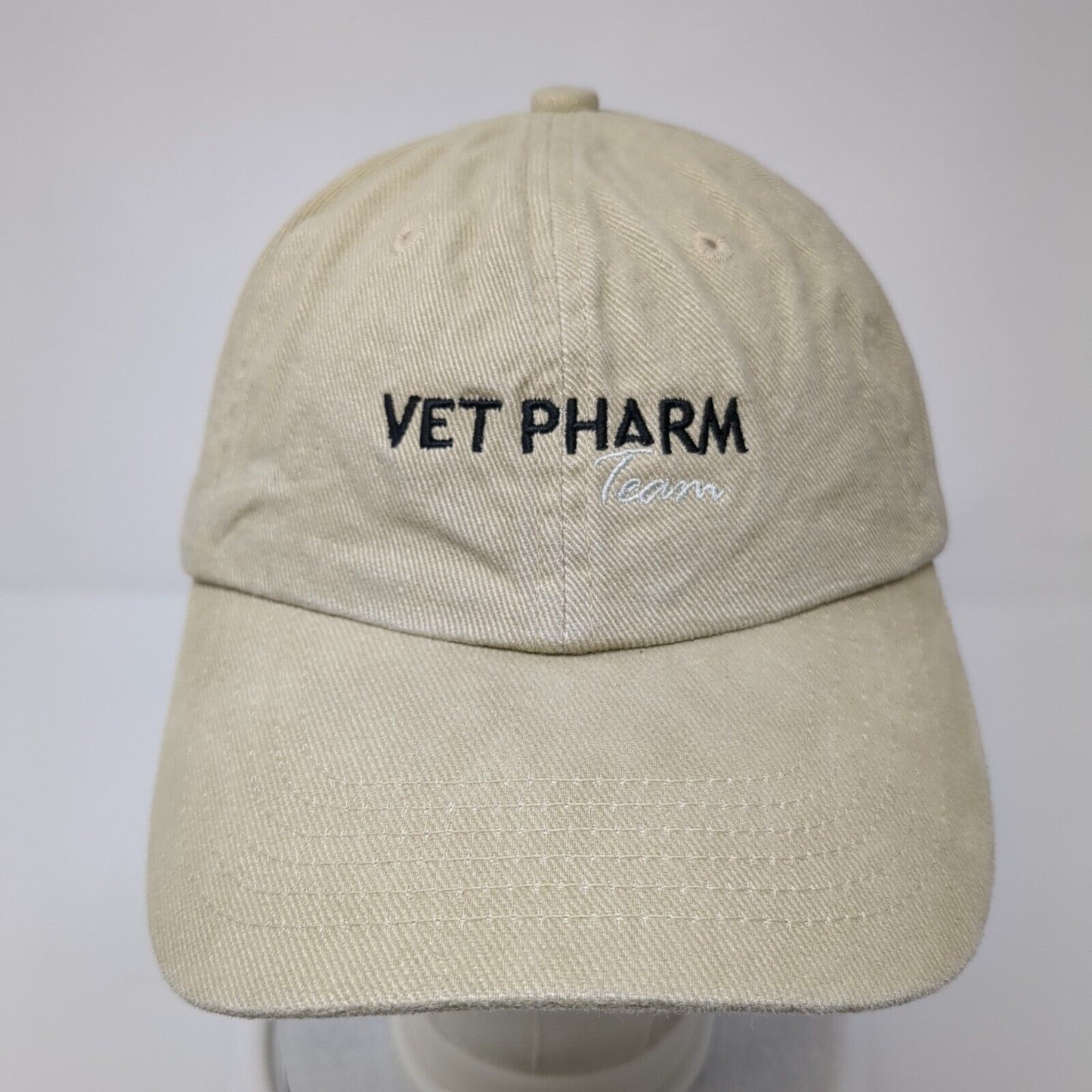 Vet Pharm Team Slideback Hat Tan One Size Adjustable Embroidered Unique Headwear