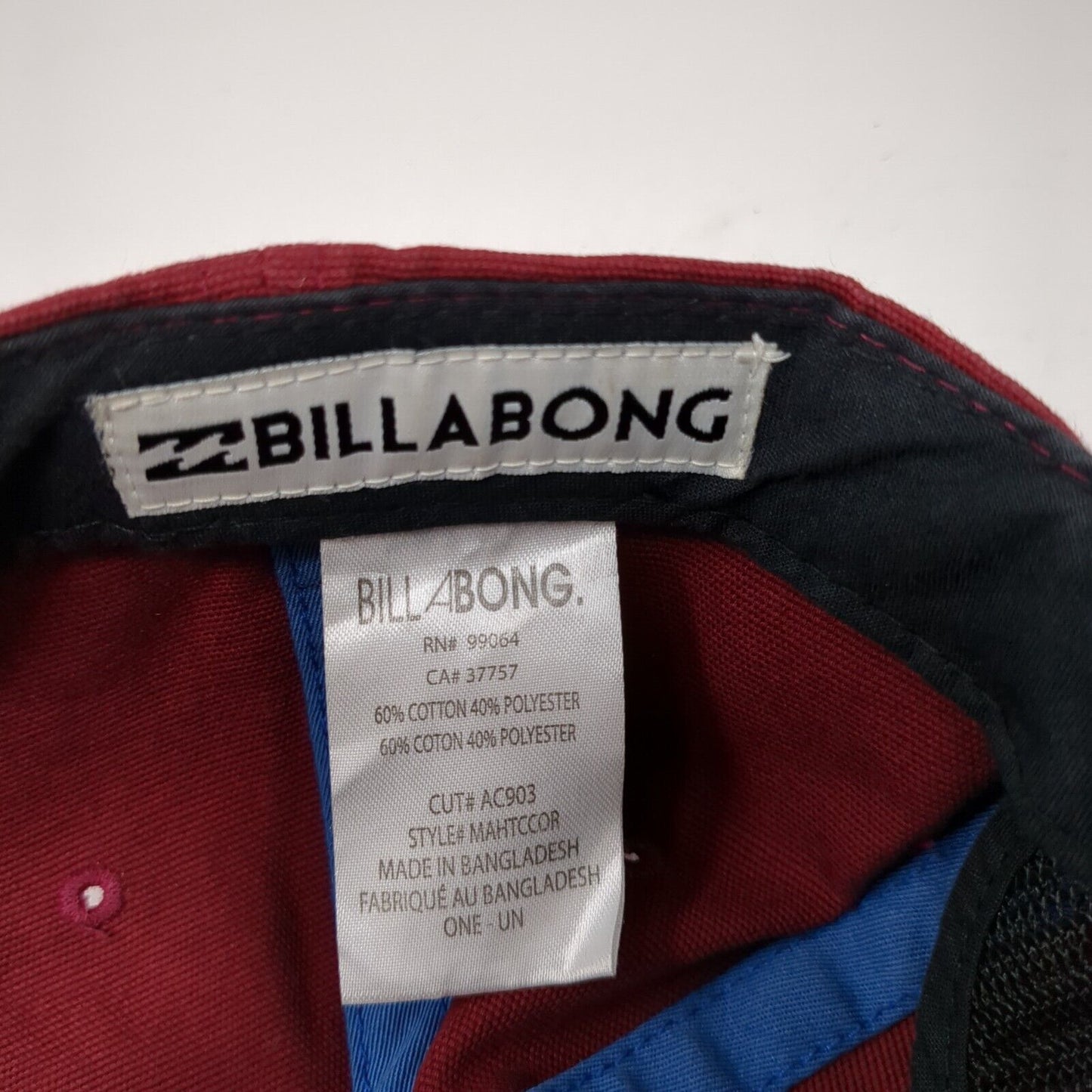 Billabong Snapback Hat Multicolor One Size Adjustable Patch Logo Vented Holes