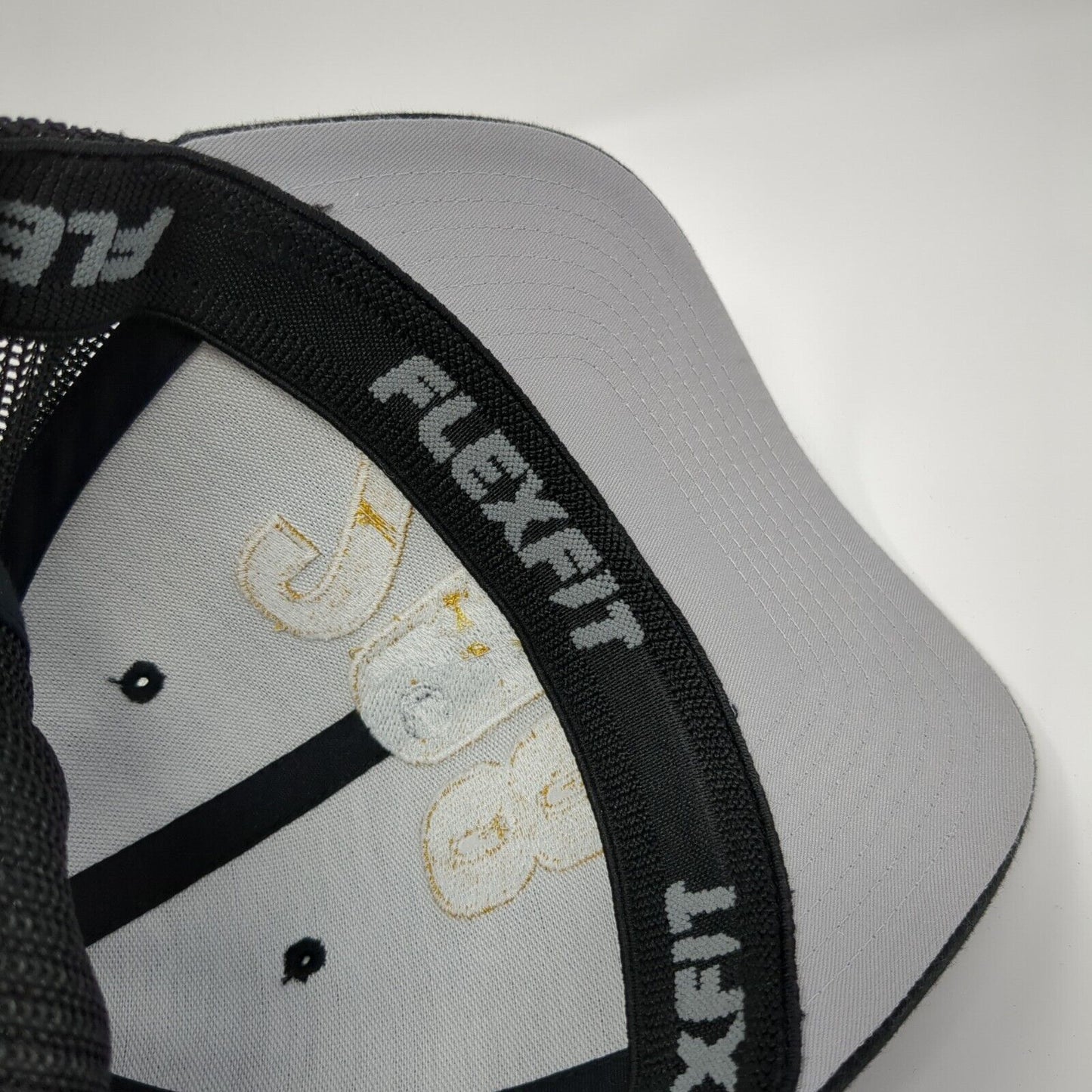 208 Fitted Trucker Hat Black S/M Flexfit Mesh Back Embroidered Port Authority