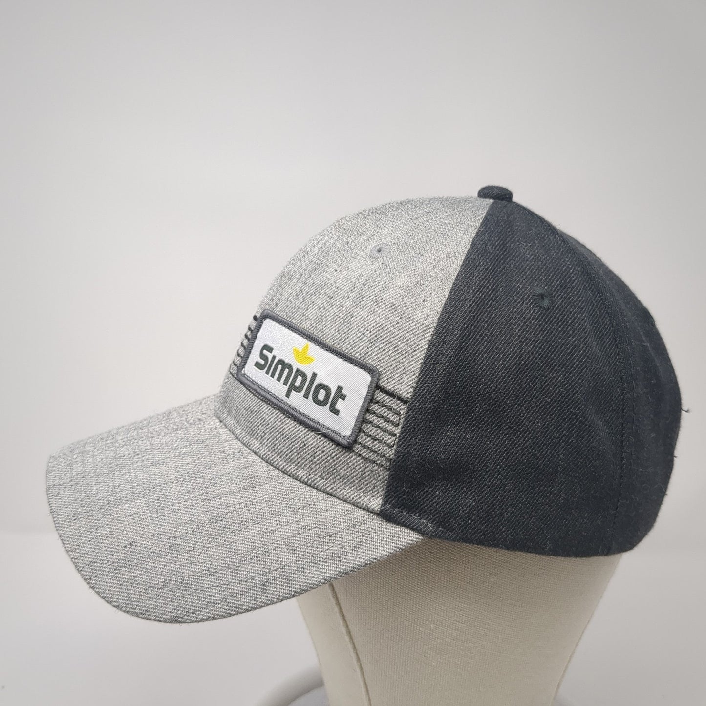 Simplot Strapback Baseball Cap Gray One Size Adjustable Embroidered 6 Panel