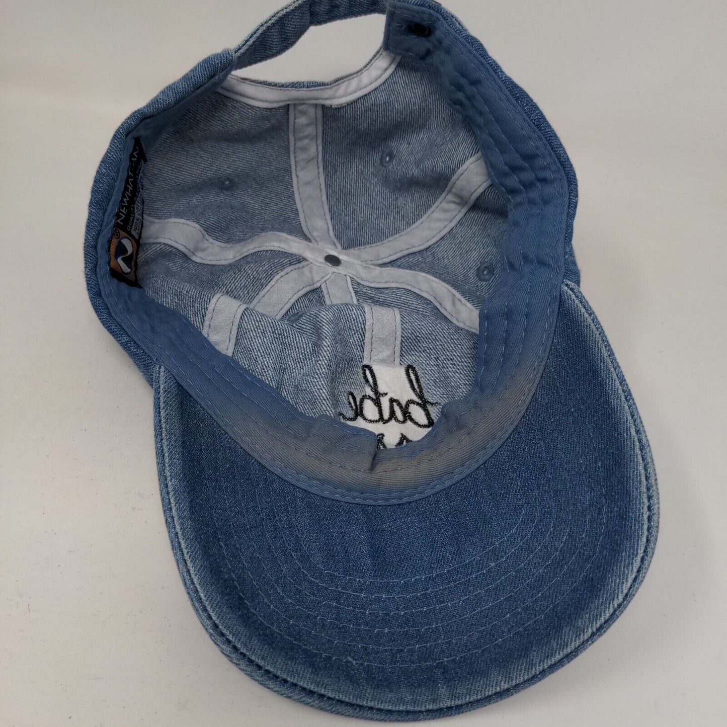 Babe Eyelashes Slideback Denim Hat Blue OSFA Embroidered Newhattan