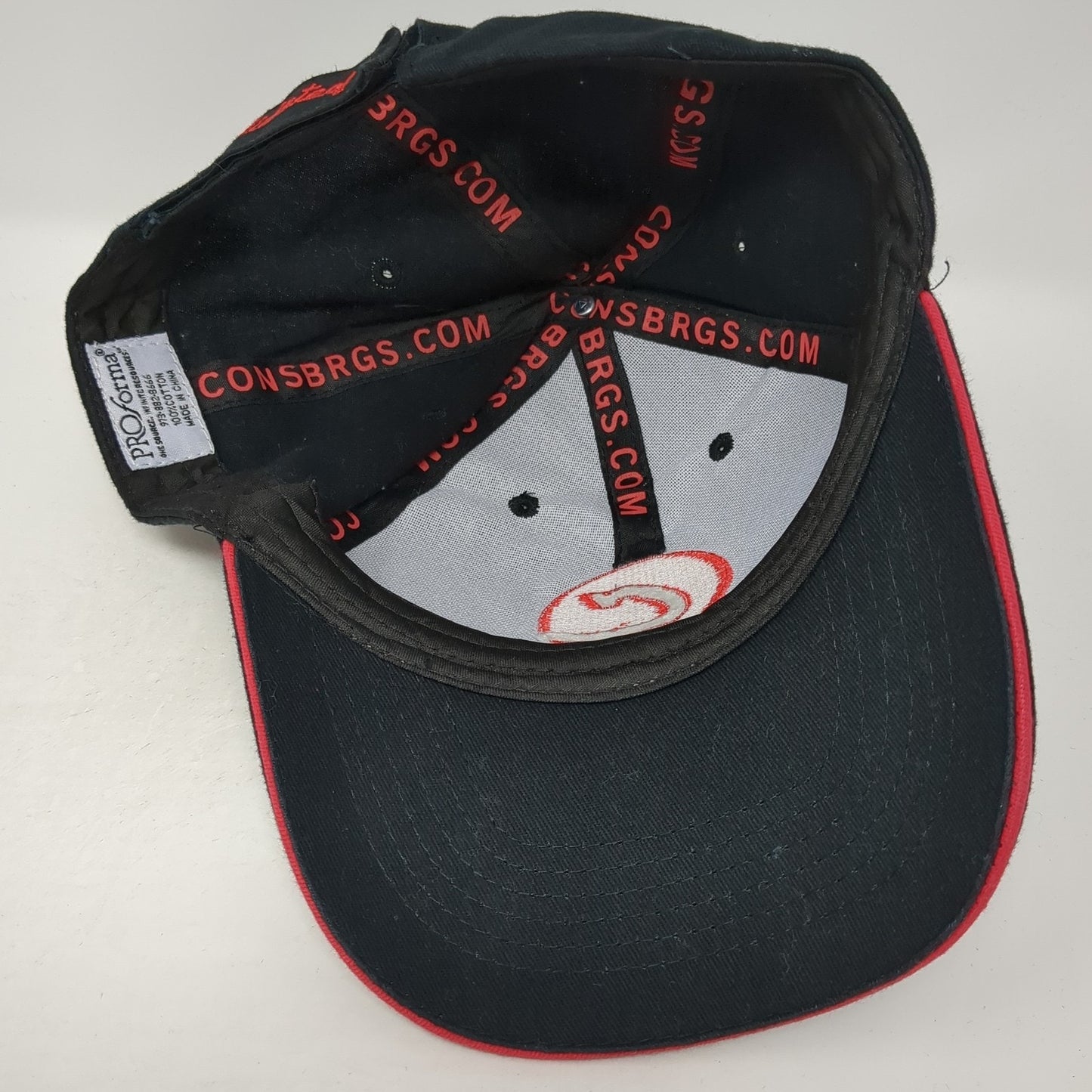 Consolidated Strapback Hat Black One Size Adjustable Embroidered Consbrgs