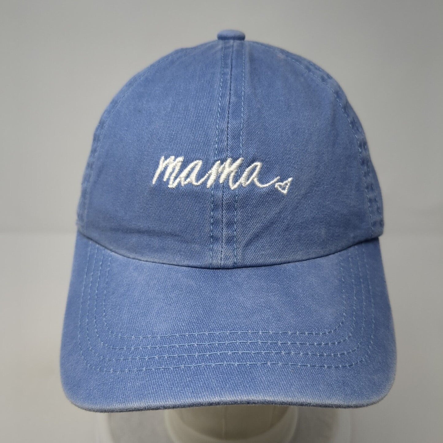Mama Slideback Hat Blue One Size Adjustable Embroidered Solid 6 Panel