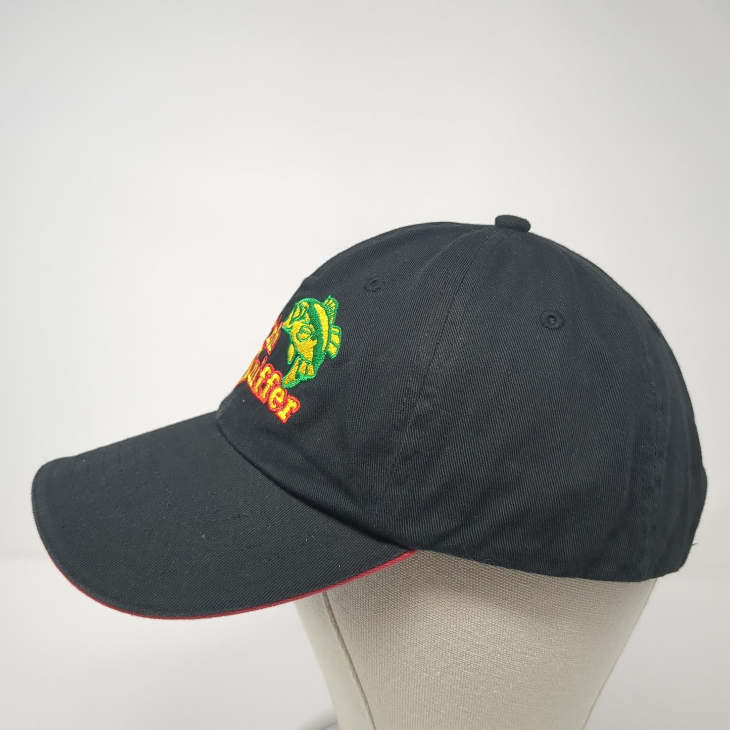 Fish Sniffer Slideback Hat Black One Size Adjustable Embroidered Outdoor