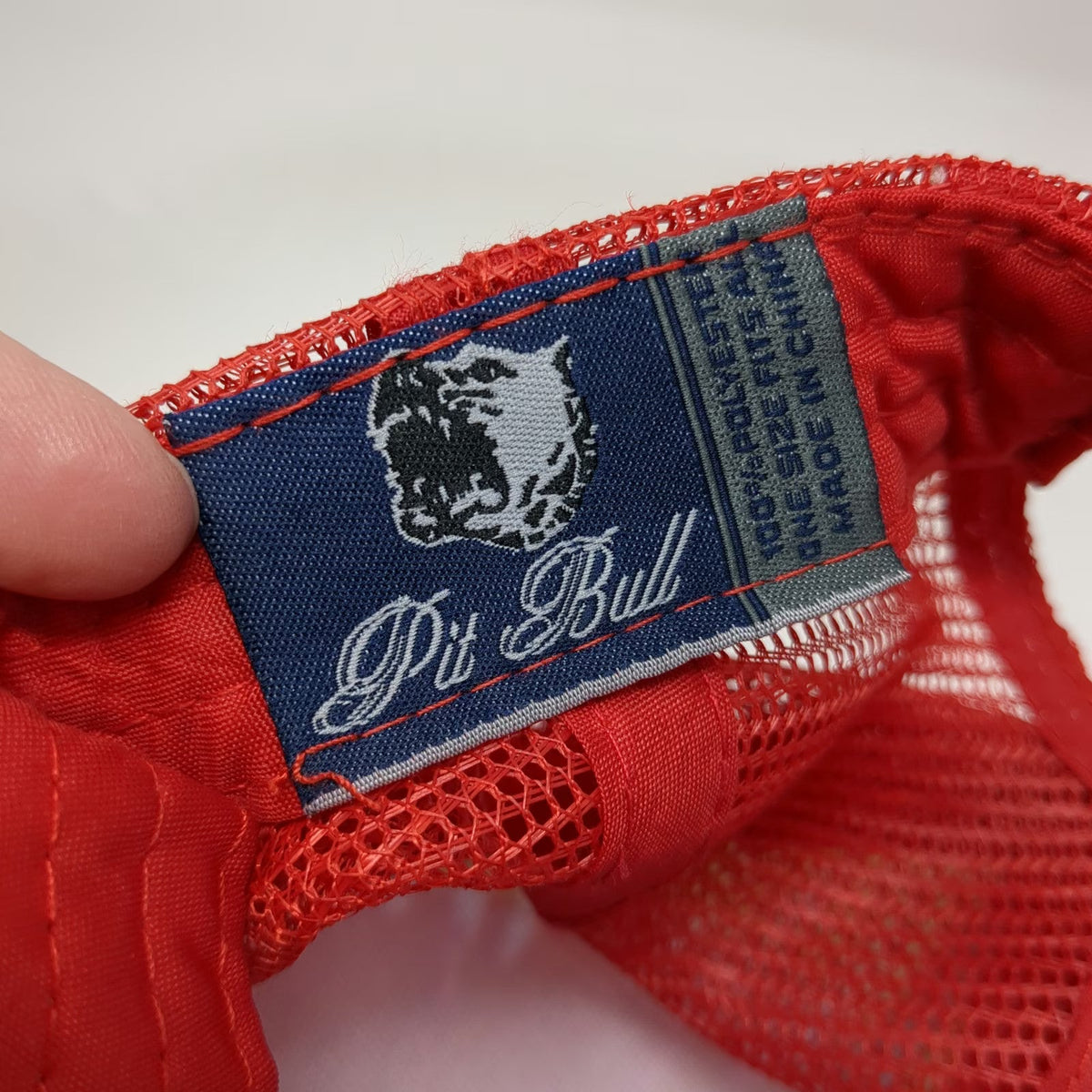 Pit Bull Trucker Hat Red Tie-Dye Bicycle One Size Mesh Snapback Graphic Hat