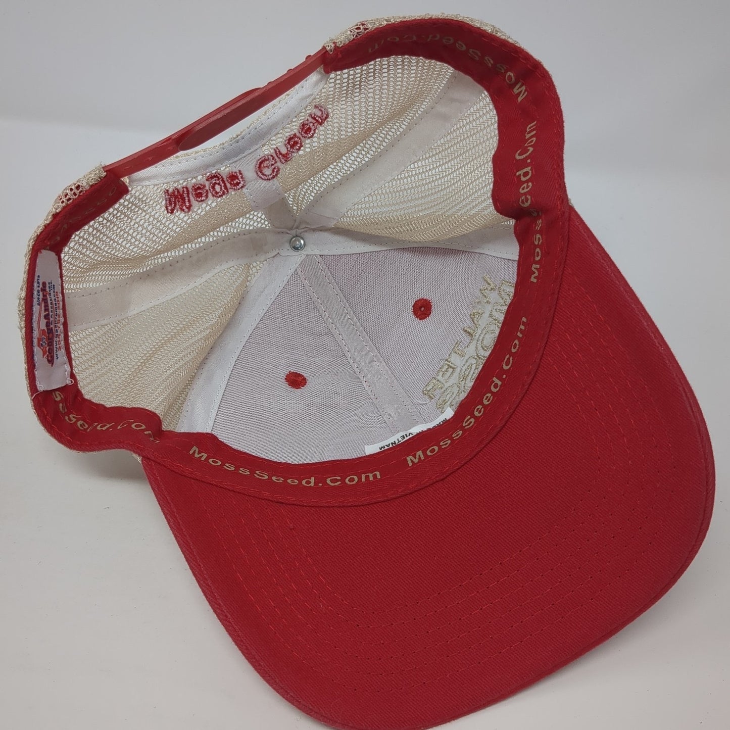 Walter Moss Seed Trucker Hat Red One Size Adjustable Mesh Back George Andrie