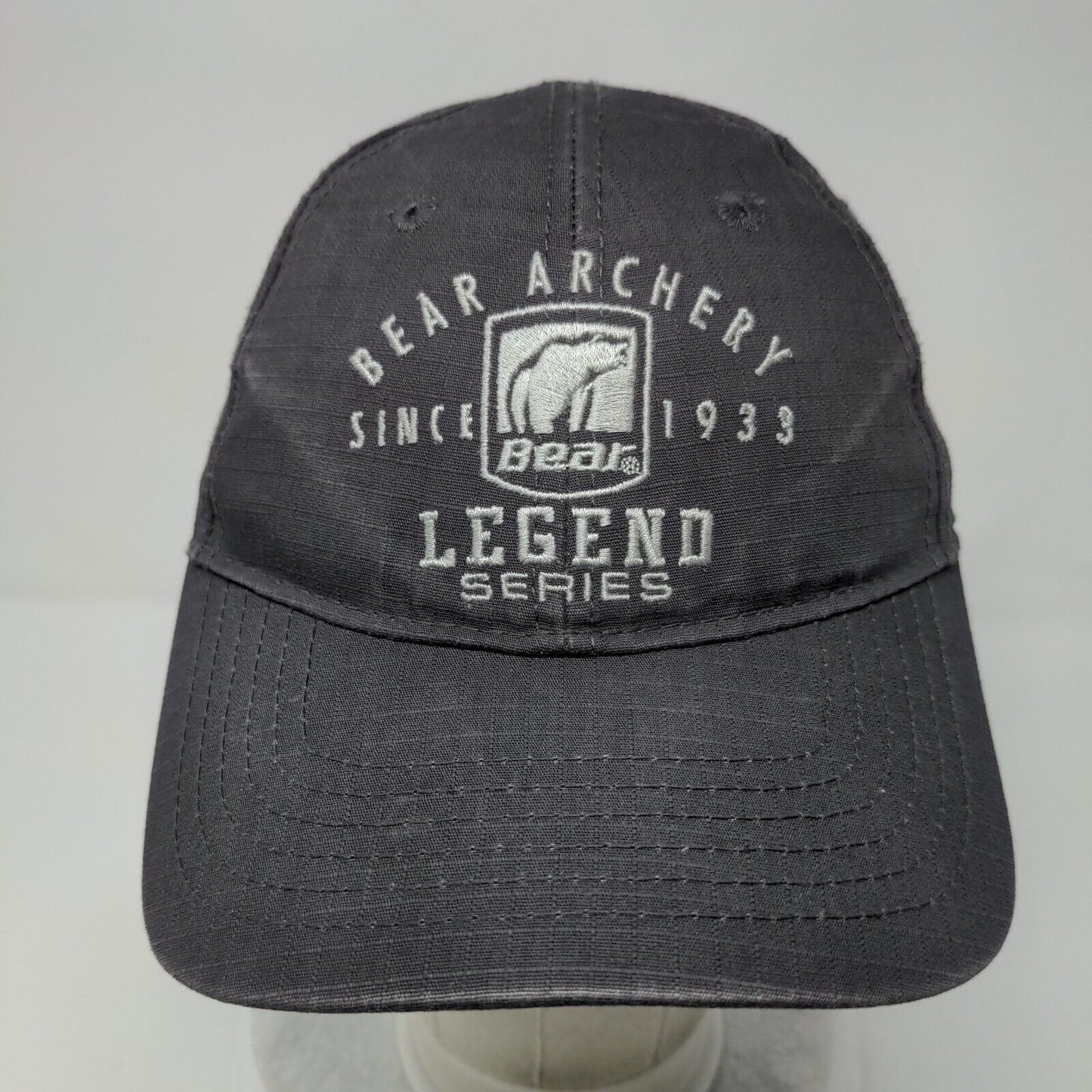 Bear Archery Since 1933 Legend Series Strapback Hat Gray OSFA Adjustable 6 Panel