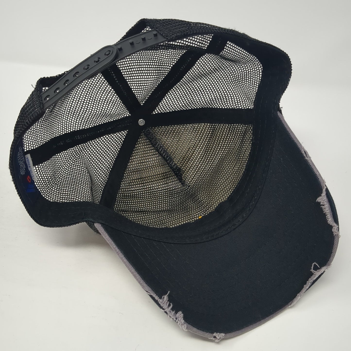 Huskies Snapback trucker Hat Gray One Size Adjustable Distressed Mesh Back