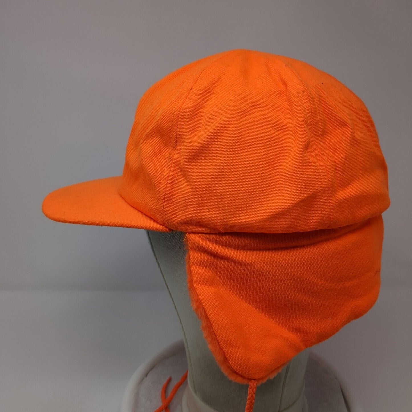 Thinsulate Fitted Hat Orange Large Ear Flap Chin Stap Solid Blank
