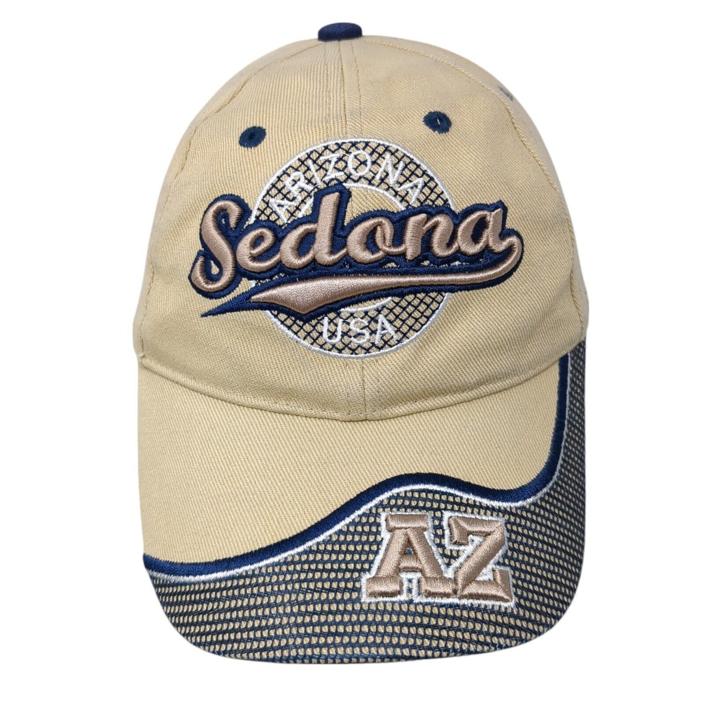 Arizona Sedona USA Strapback Hat Tan One Size Adjustable Embroidered 6 Panel