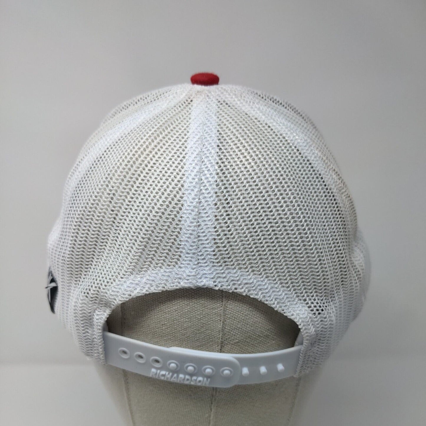 45 Squared Snapback Mesh Back Trucker Hat Red One Size Richardson