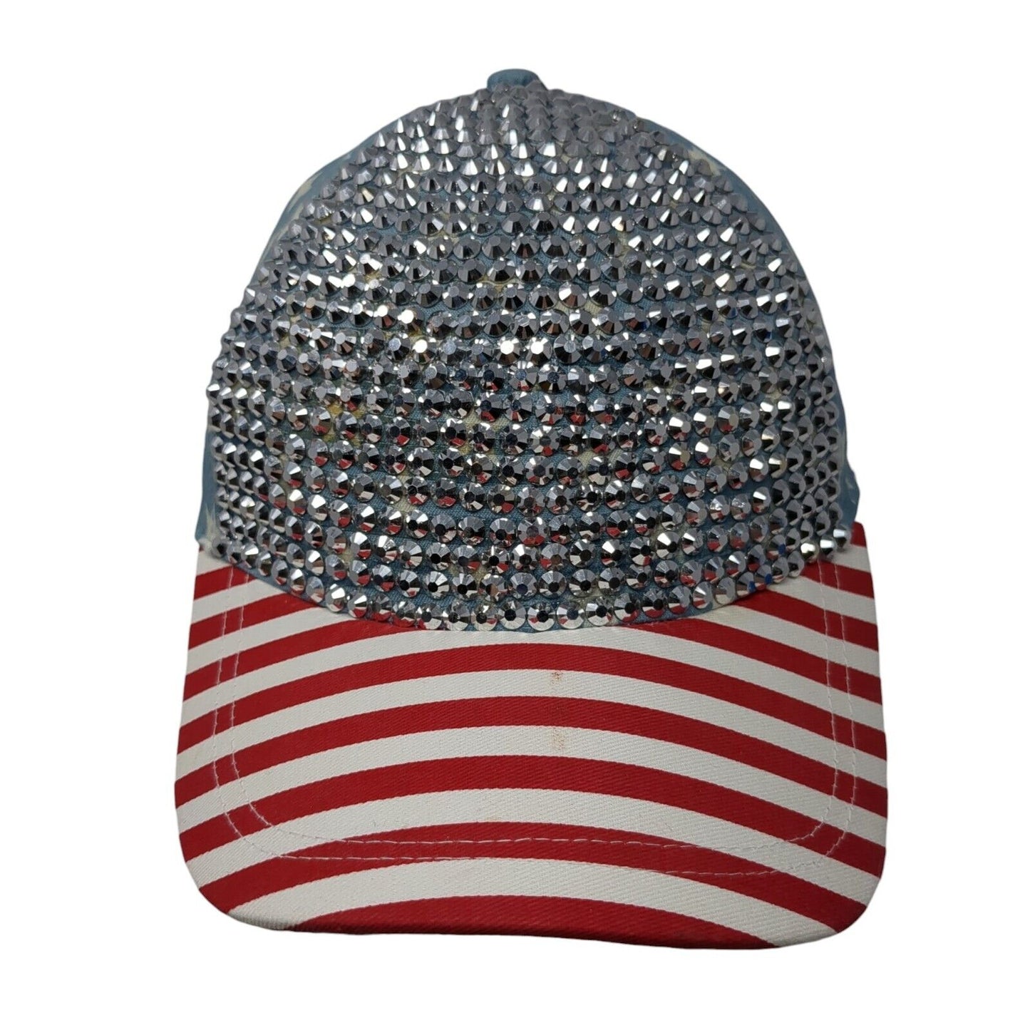 American Flag Bling Snapback Hat Multi One Size Adjustable 6 Panel