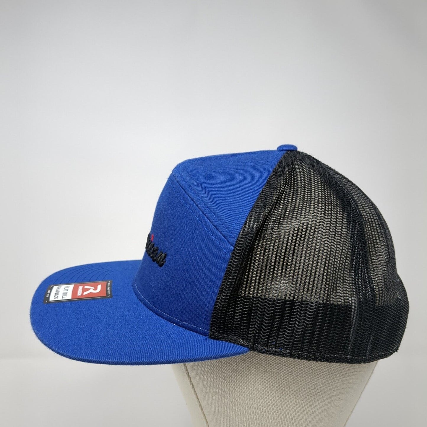 American Snapback Trucker Hat Blue One Size Adjustable Mesh Back Richardson