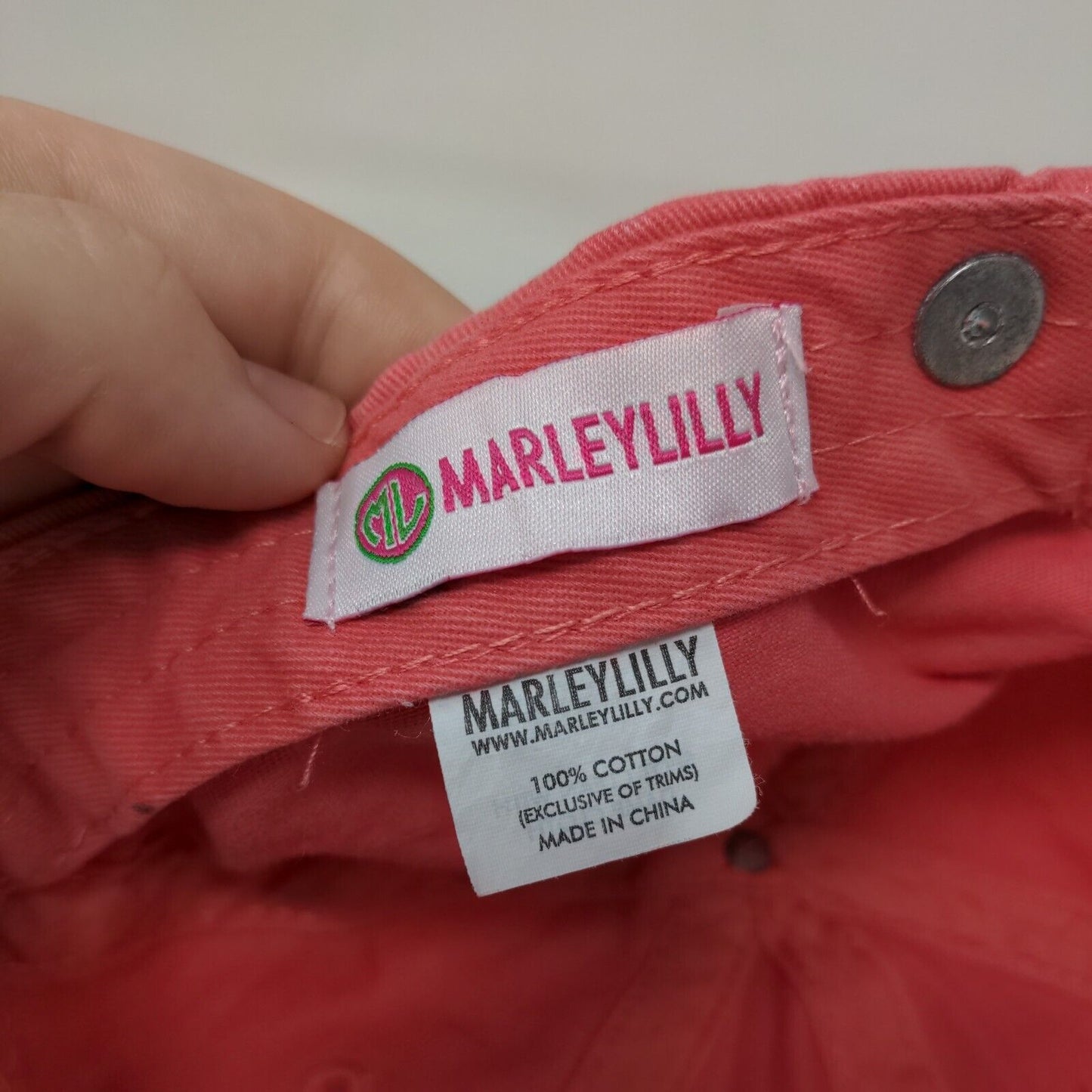 BGD Slideback Hat Pink One Size Adjustable Embroidered 6 Panel Marley Lilly