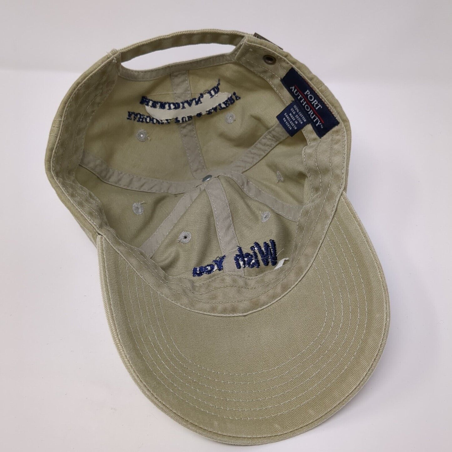 Wish You Were Hair Slideback Hat Tan One Size Adjustable Port Authority Cotton