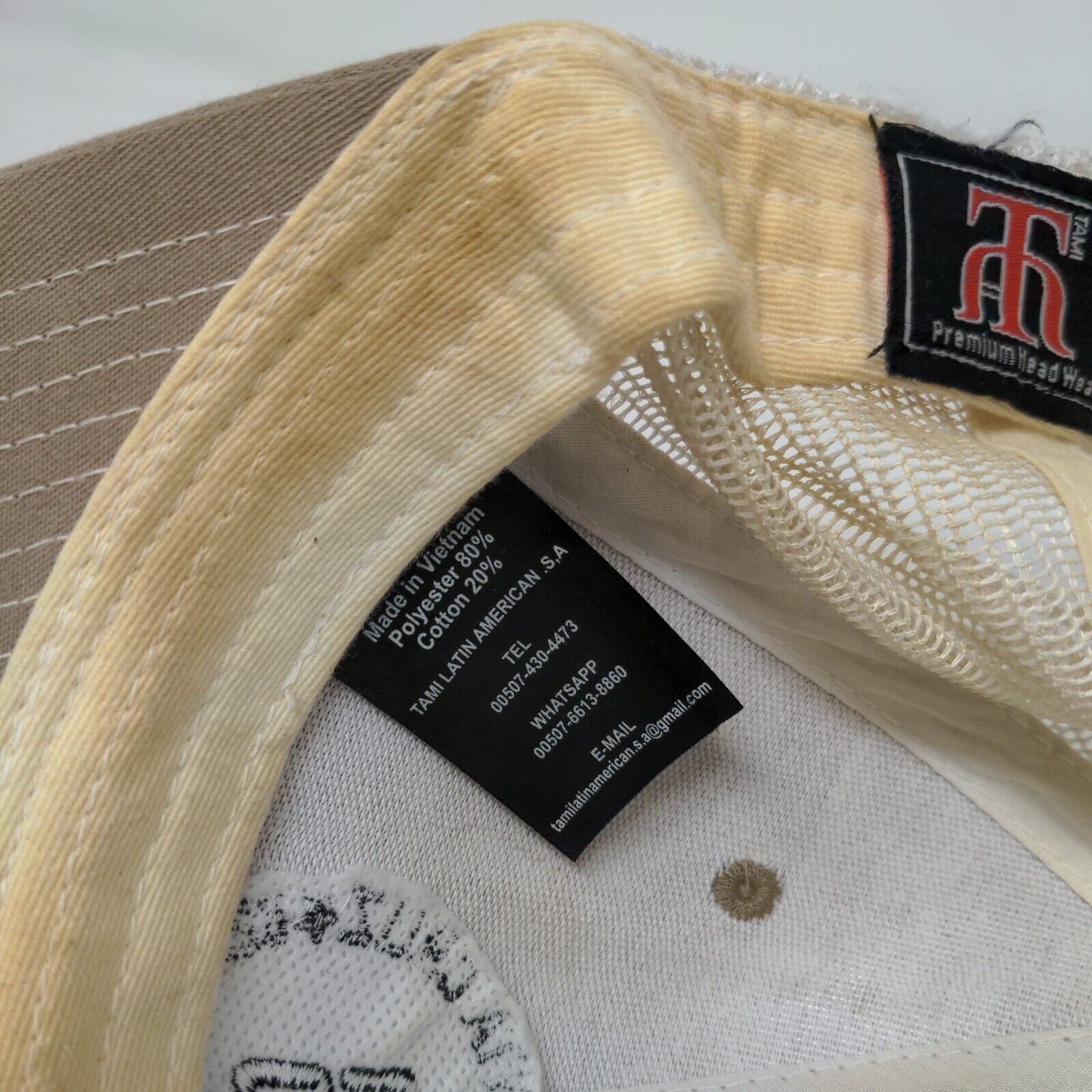 Desafio Santa Cruz Snapback Mesh Back Trucker Hat Tan One Size Tami